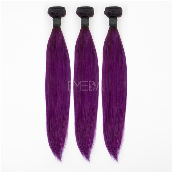 Stock grade 5A Brazilian remy purple hair extensions YJ183